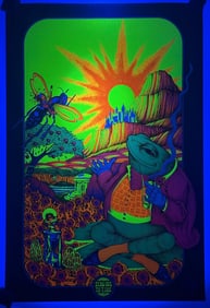 A 'Time Out In Time' Blacklight Poster by Joe Petagno for Saladin Productions, 1970