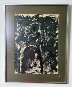 Mid-20th Century Abstract Expressionist Mixed-Media Artwork