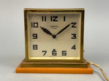 Twinface Electric Art Deco Partners Clock, circa 1930s