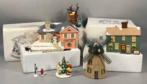 A Collection of Department 56 The Original Snow Village, Including 'Morningside House' and 'Home