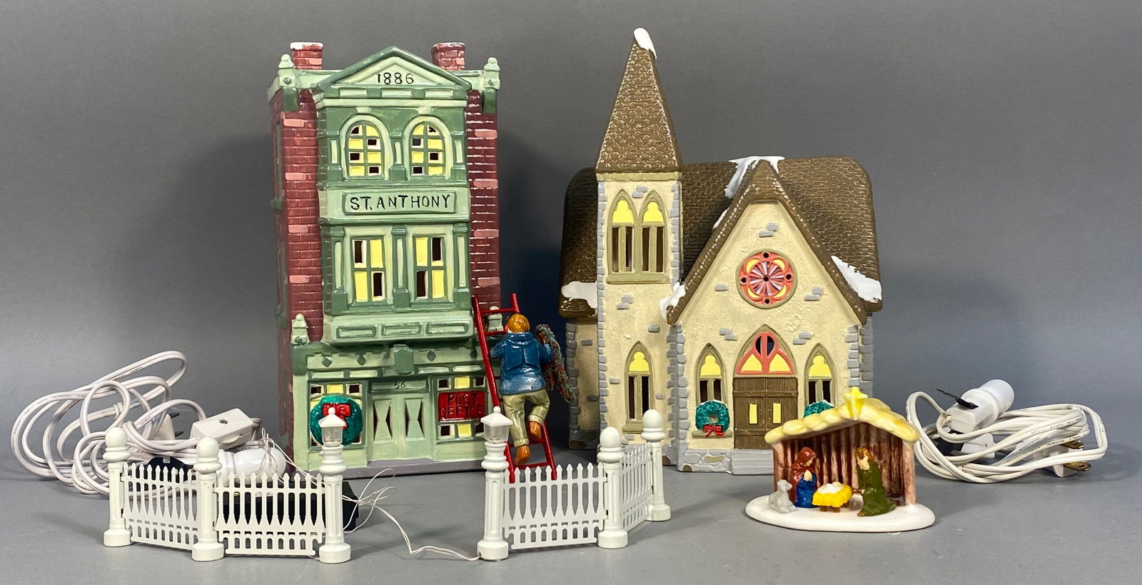 A Collection of Department 56 The Original Snow Village, including Redeemer Church and St. Anthony (1 of 5)