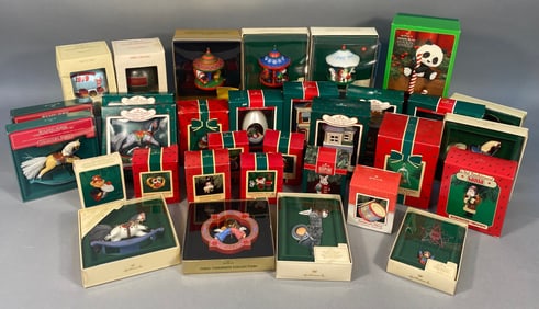 A Collection of Vintage Hallmark Keepsake Christmas Ornaments, 1979-1990, Various Themes