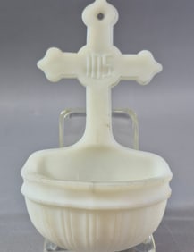 Vintage Milk Glass Holy Water Font