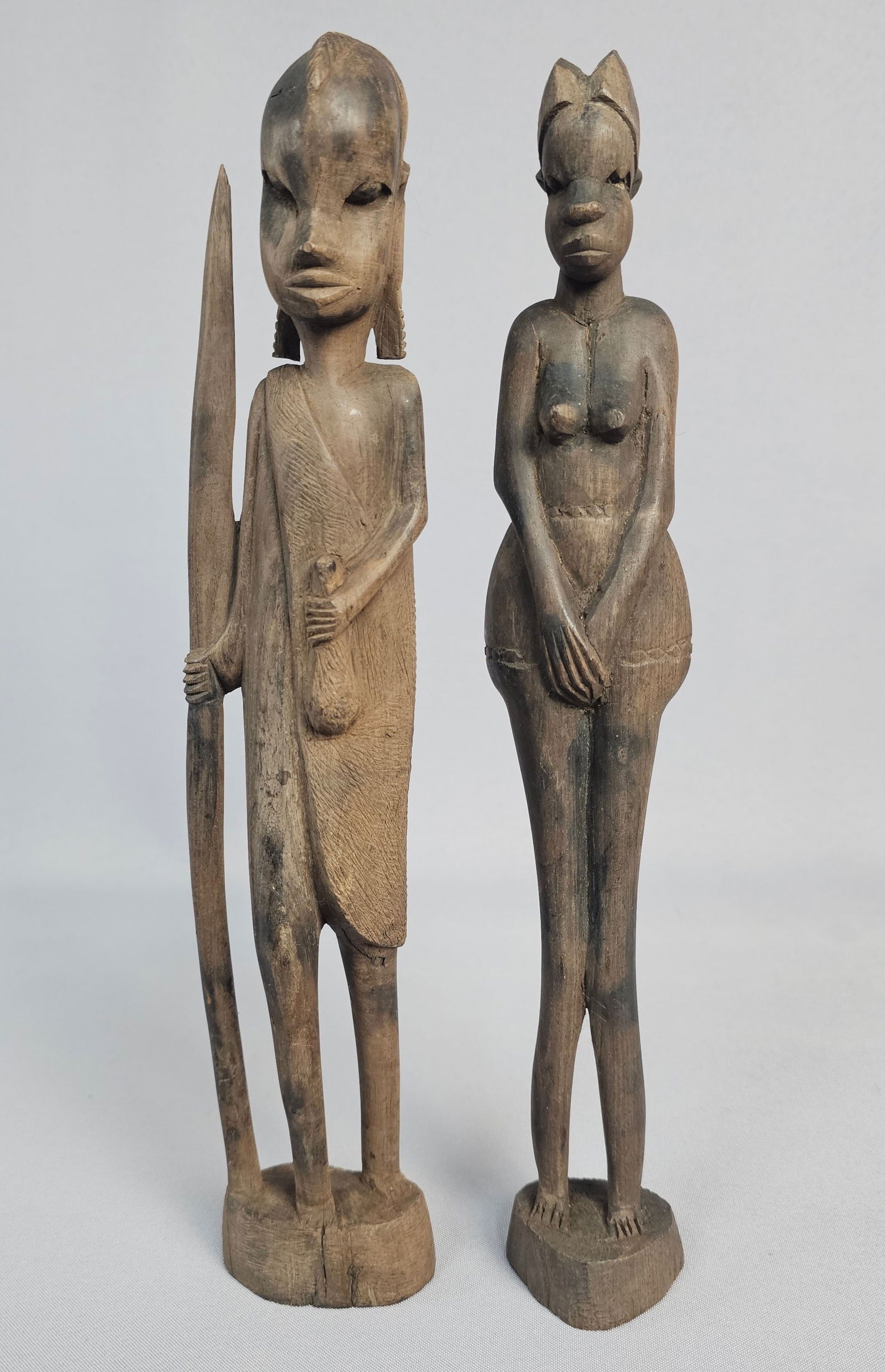 A Pair of Hand-Carved African Tribal Ebony Wood Figures (1 of 6)