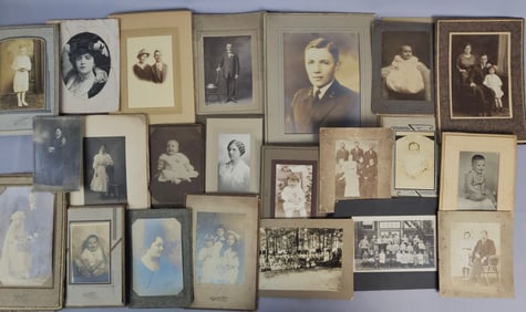 A Collection of Antique Cabinet Card Photos and Vintage Photographs