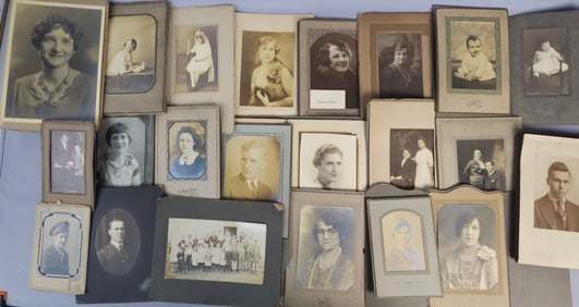 A Group of Vintage Studio Photographic Portraits, circa 1910s-1940s