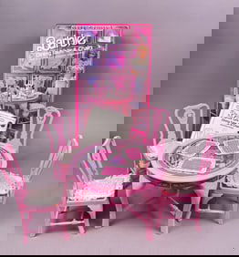 Mattel Barbie Sweet Roses Dining Table & Chairs Set, 1984