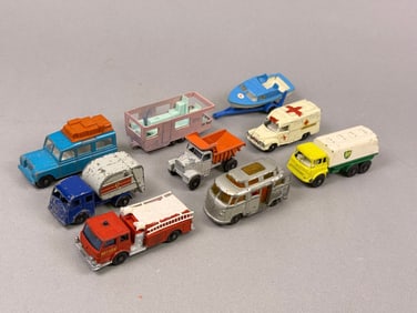 A Collection of Eleven Vintage Matchbox Series Die-Cast Toy Vehicles