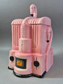 Vandor Pink Flamingo Radio Cookie Jar, circa 1998