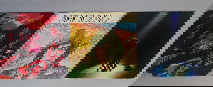 Three Vinyl LPs: Crosby, Stills, Nash & Young 4 Way Street, Neil Young, and Graham Nash