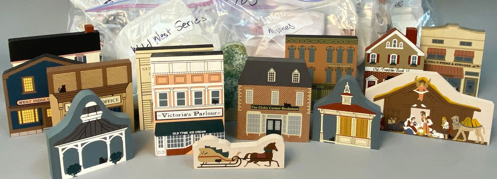 A Large Collection of The Cat's Meow Village Wooden Figurines and Accessories (1 of 8)