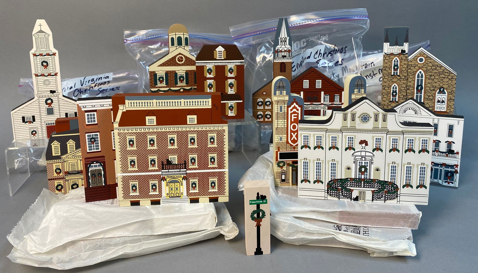 A Collection of The Cat's Meow Village Late 20th Century Painted Wooden Architectural Models (1 of 7)