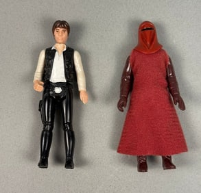 Kenner Star Wars Han Solo (Big Head) and Imperial Royal Guard Action Figures, 1977 and 1983