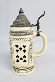 Merkelbach & Wick Playing Cards Stein, Dated 1923