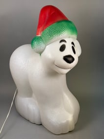 Vintage Christmas Polar Bear Blow Mold Decoration