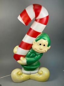 Vintage Empire Lighted Blow Mold 32" Elf with Candy Cane