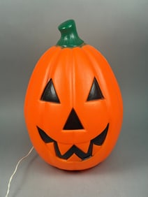 A Vintage General Foam Plastics Corp. Halloween Blow Mold Jack-O'-Lantern