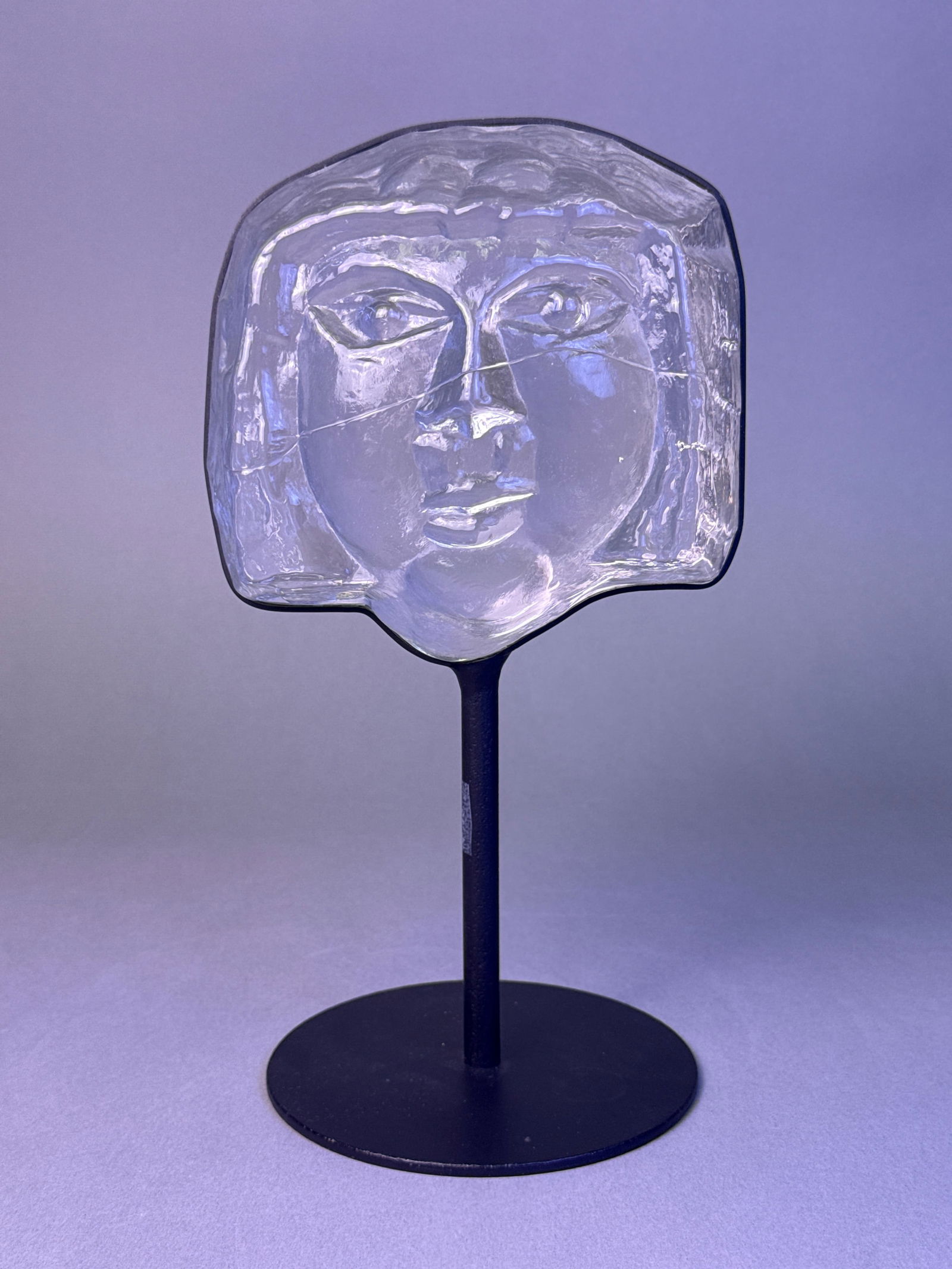 Erik Hoglund for Kosta Boda Art Glass Face Sculpture (1 of 5)