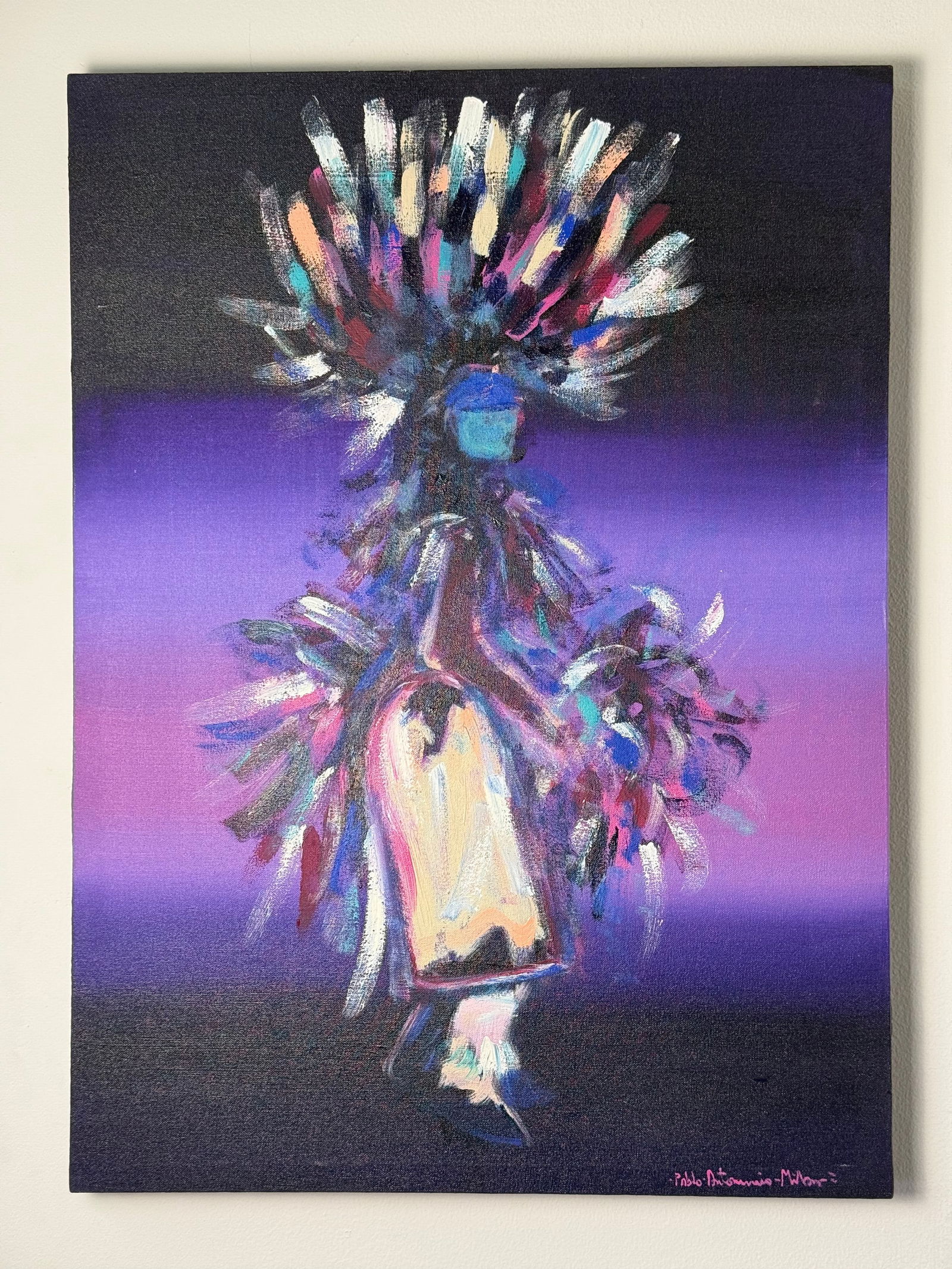 Pablo Antonio Milan, Abstract Expressionist Painting of a Figure (1 of 5)