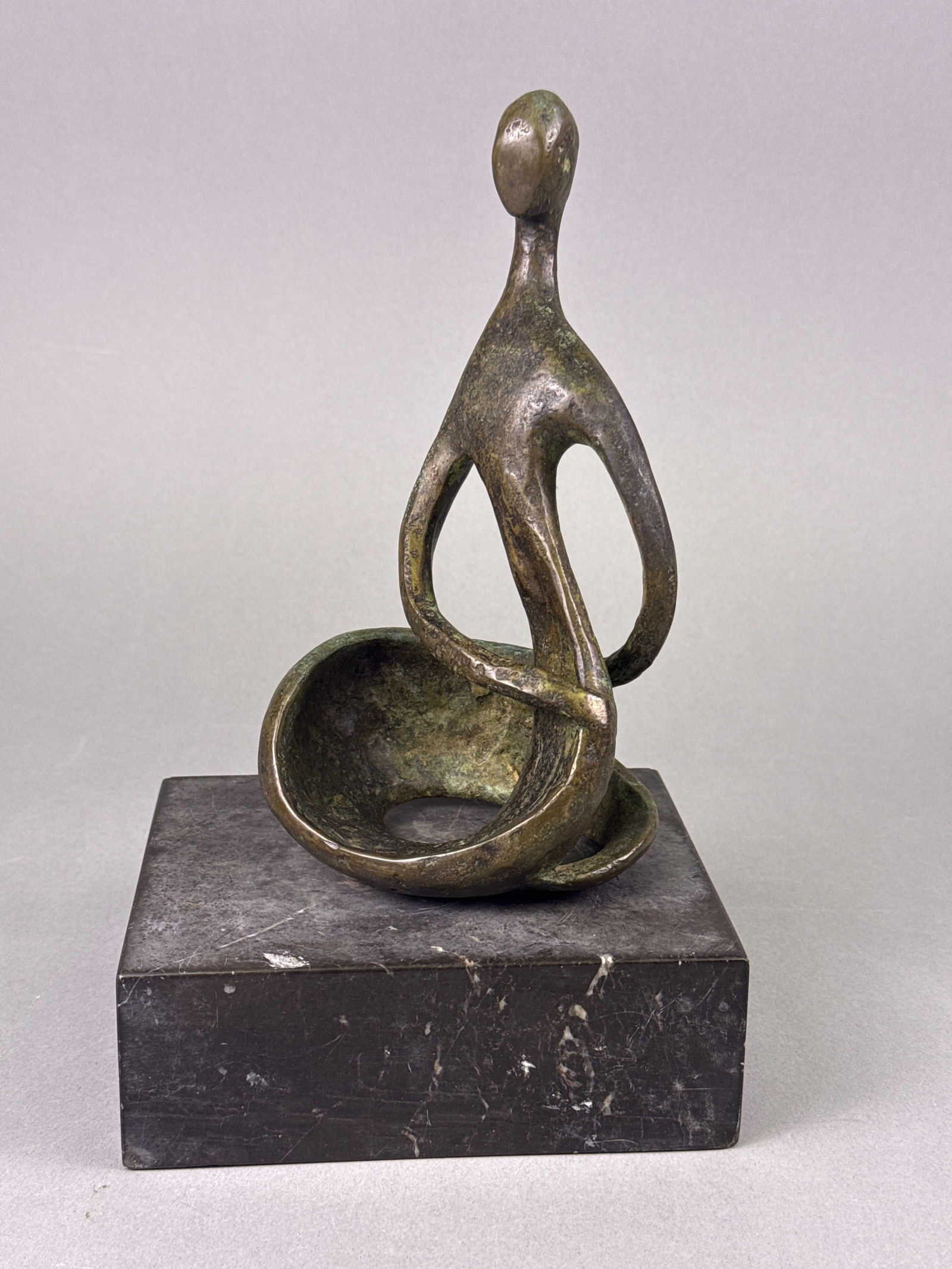 A Modern Abstract Bronze Figurative Sculpture on Marble Base (1 of 6)