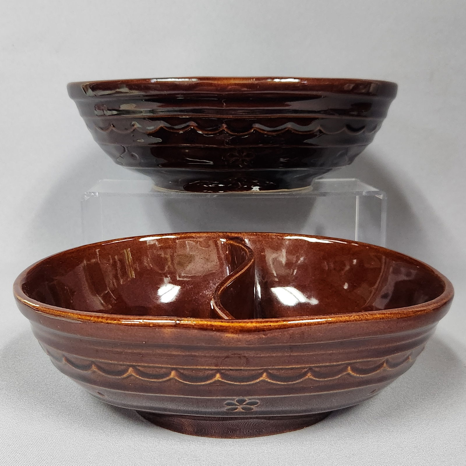 A Pair of Marcrest Brown Drip Glaze Oven-Proof Stoneware Bowls (1 of 8)