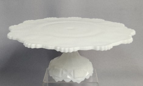 Westmoreland Milk Glass Paneled Grape Pedestal Cake Stand