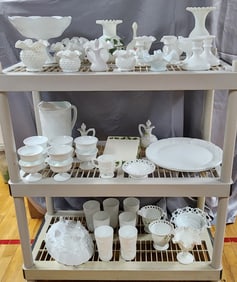 A Collection of Mid-20th Century Milk Glass Tableware