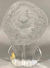 Mats Jonasson Royal Krona Crystal Lion Paperweight