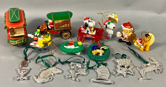 Christmas Ornaments, including Peanuts, Hallmark, Looney Tunes, Garfield, and Dr. Seuss