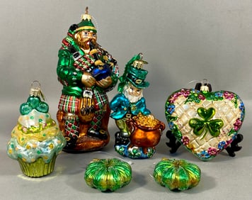 A Group of Christopher Radko Blown Glass Ornaments, including 'Scotch Whiskers'