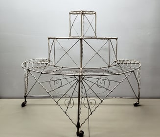 A 19th Century Victorian Multi-Tiered Wire Plant Stand