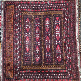 Persian Tribal Hand-Knotted Wool Saddlebag