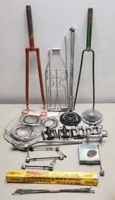 Collection of Vintage Bicycle Components and Accessories, including Schwinn, Raleigh, and Maillard