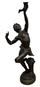 A Bronze Figure of a Dancing Faun, After Claude Michel Clodion