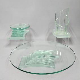 Partylite 'Stratus' Collection of Three Glass Decorative Objects