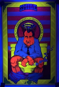 SMILE THINGS COULD BE WORSE Psychedelic Blacklight Poster Richard Nixon 1971