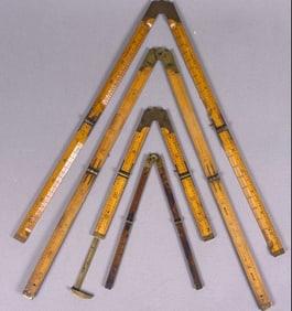 A Collection of Antique Folding Boxwood Rulers by John Rabone & Sons and Stanley