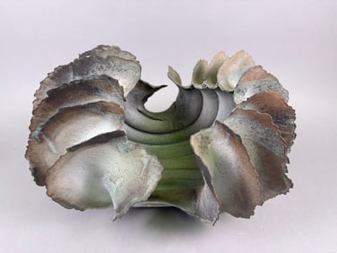 A G. Krolak Bronze Sculptural Vessel, Dated 1988