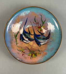 A Tom H Holland Enamel on Copper Fish Dish