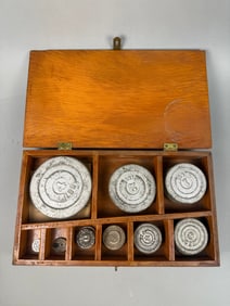 A Vintage 1940 Scale Weight Set in Wooden Box
