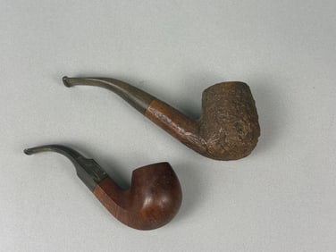 A Pair of Estate Smoking Pipes, including a Comoy's 'Pebble Grain' Briar Pipe