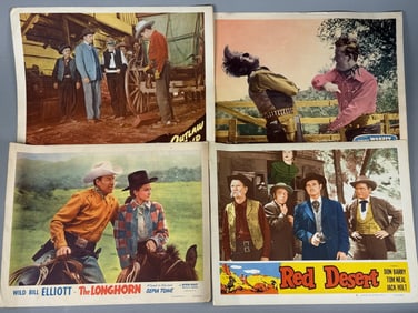 A Collection of Four American Vintage Monogram Pictures Western Film Lobby Cards