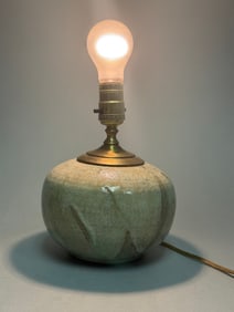 Mid Century Studio Pottery Globular Table Lamp