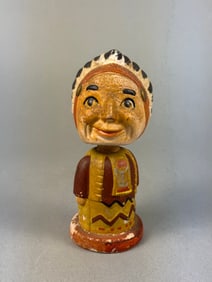 Vintage Japanese Composition Native American Chief Nodder Bobble Head