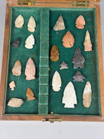 A Collection of  Native American Knapped Stone Arrowheads