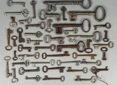 A Collection of Antique and Vintage Skeleton and Ward Keys