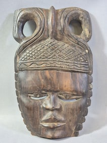 African Hand-Carved Wooden Mask