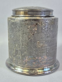 Reed & Barton Silver-Plated 'Blue Boar Inn' Humidor, circa 1890s