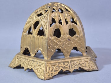 Antique Cast Iron Counter String Holder, Hexagon Base