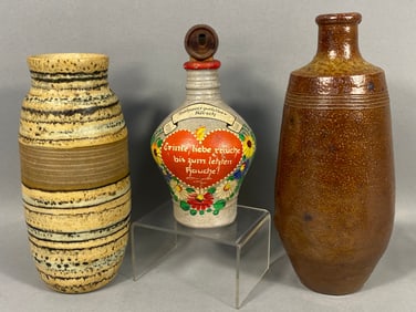 Three Ceramic Vessels, including German and Portuguese examples